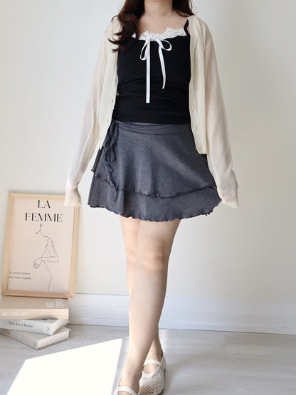 Featherlight Airy Ice-Silk UV-Block Knit Cardigan(Cream)