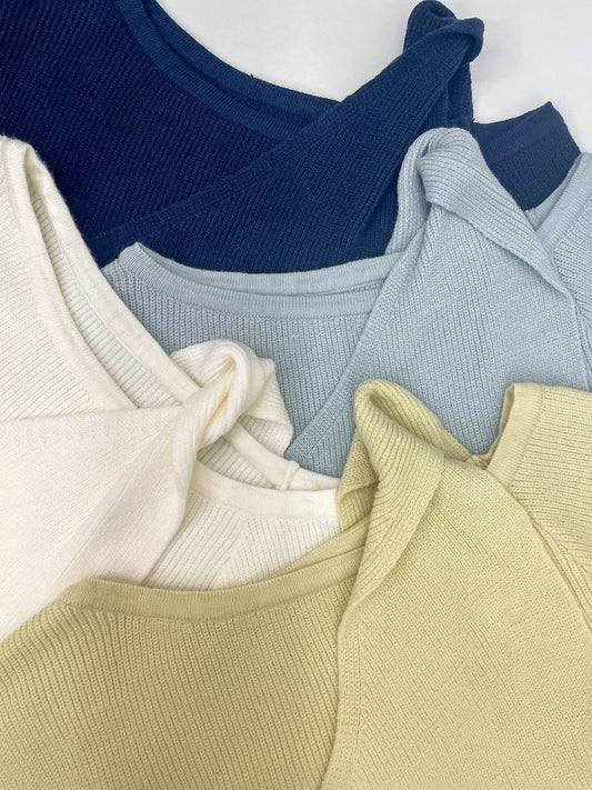 Frenchy twisted Layered Knit Top(4 colors)
