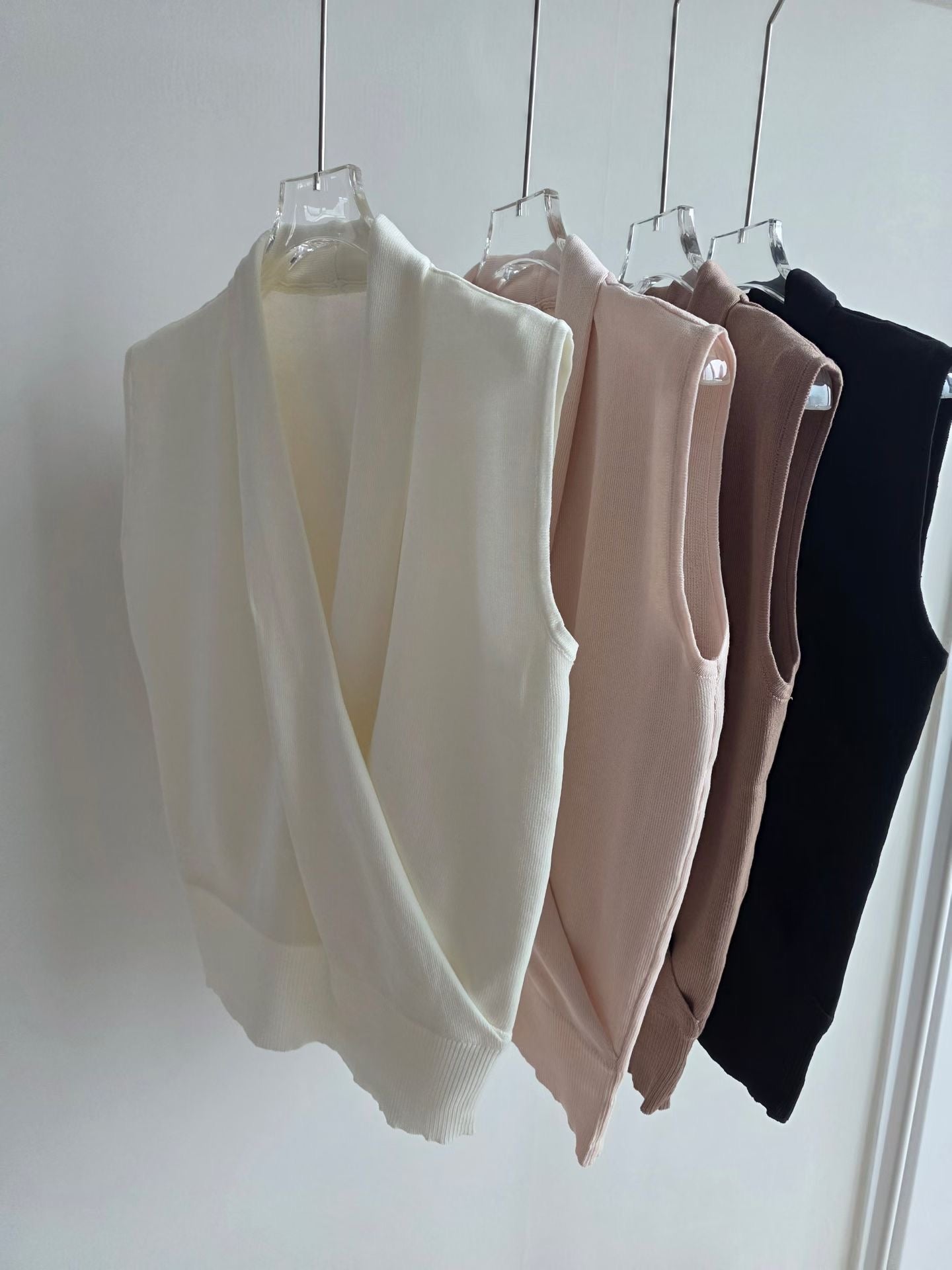 Chic Drape Wrap-Neck Knit Top(4 colors)