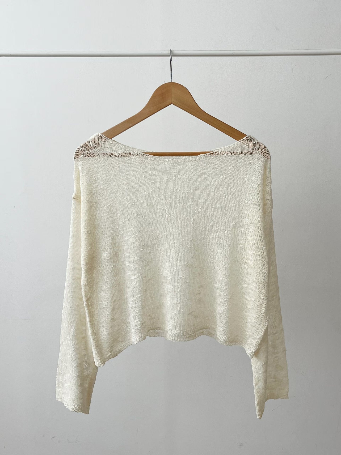 Dreamy Boat Neck Melange Sheer Sweater(4 colors)