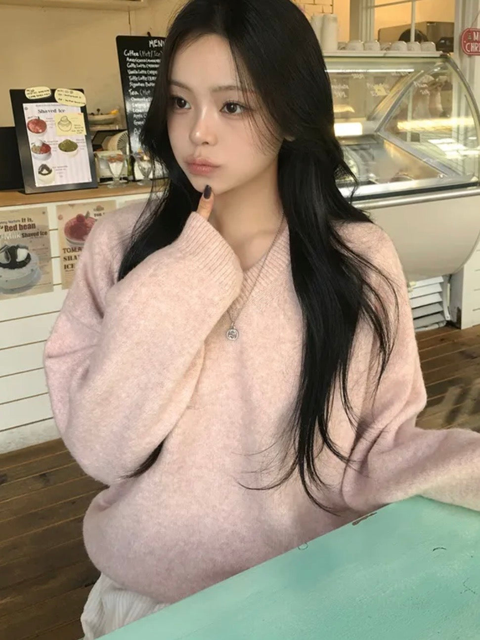 Lambswool Loose V-neck Sweater(9 colors)