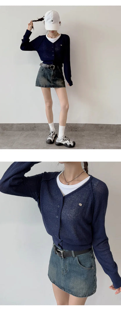 Pastel Pendant Lightweight Cool-Touch Knit Cardigan(4 colors)