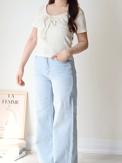 2-way Smocked Floral Tie-Up Top(3 Colors)