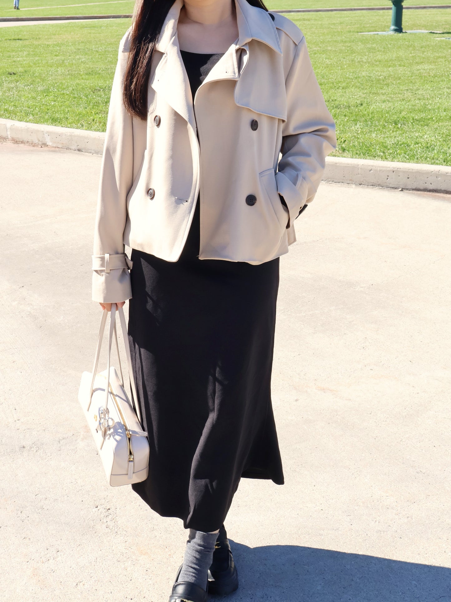 Classic Double-Row Button Oversized Trench Coat