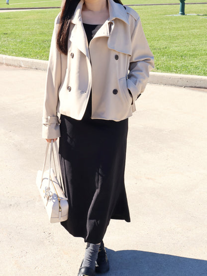 Classic Double-Row Button Oversized Trench Coat