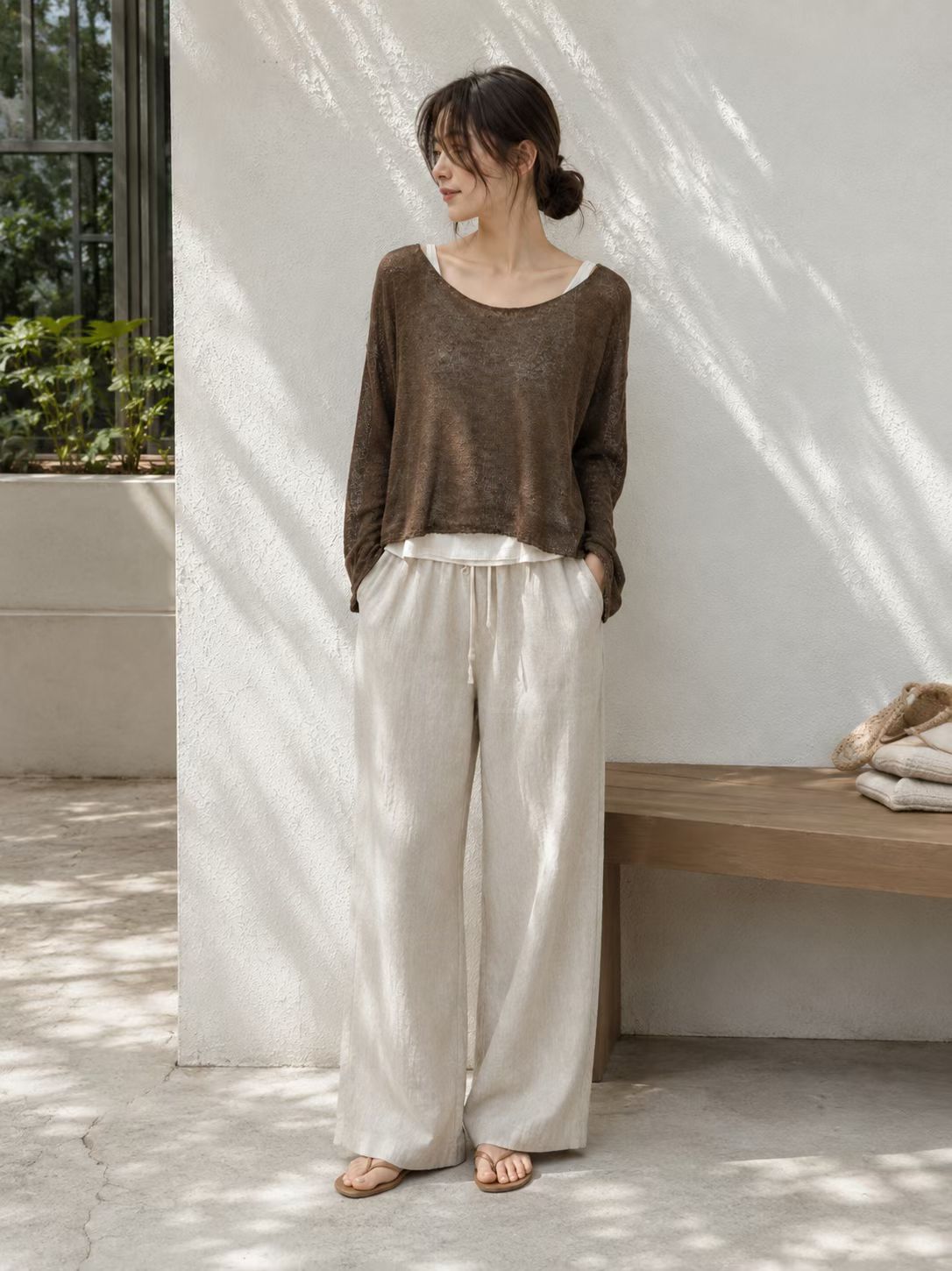Dreamy Boat Neck Melange Sheer Sweater(4 colors)