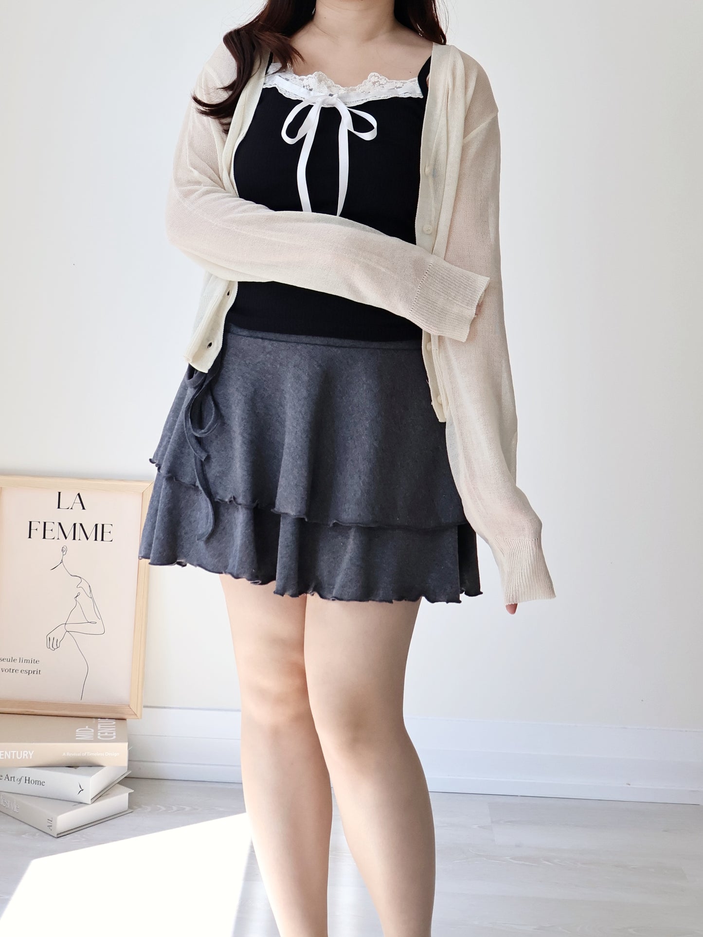 Featherlight Airy Ice-Silk UV-Block Knit Cardigan(Cream)