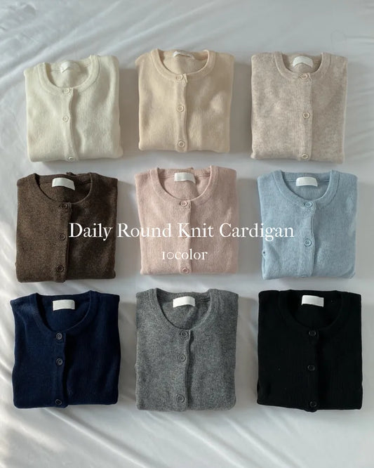 Daily Round Knit Cardigan(10 colors)