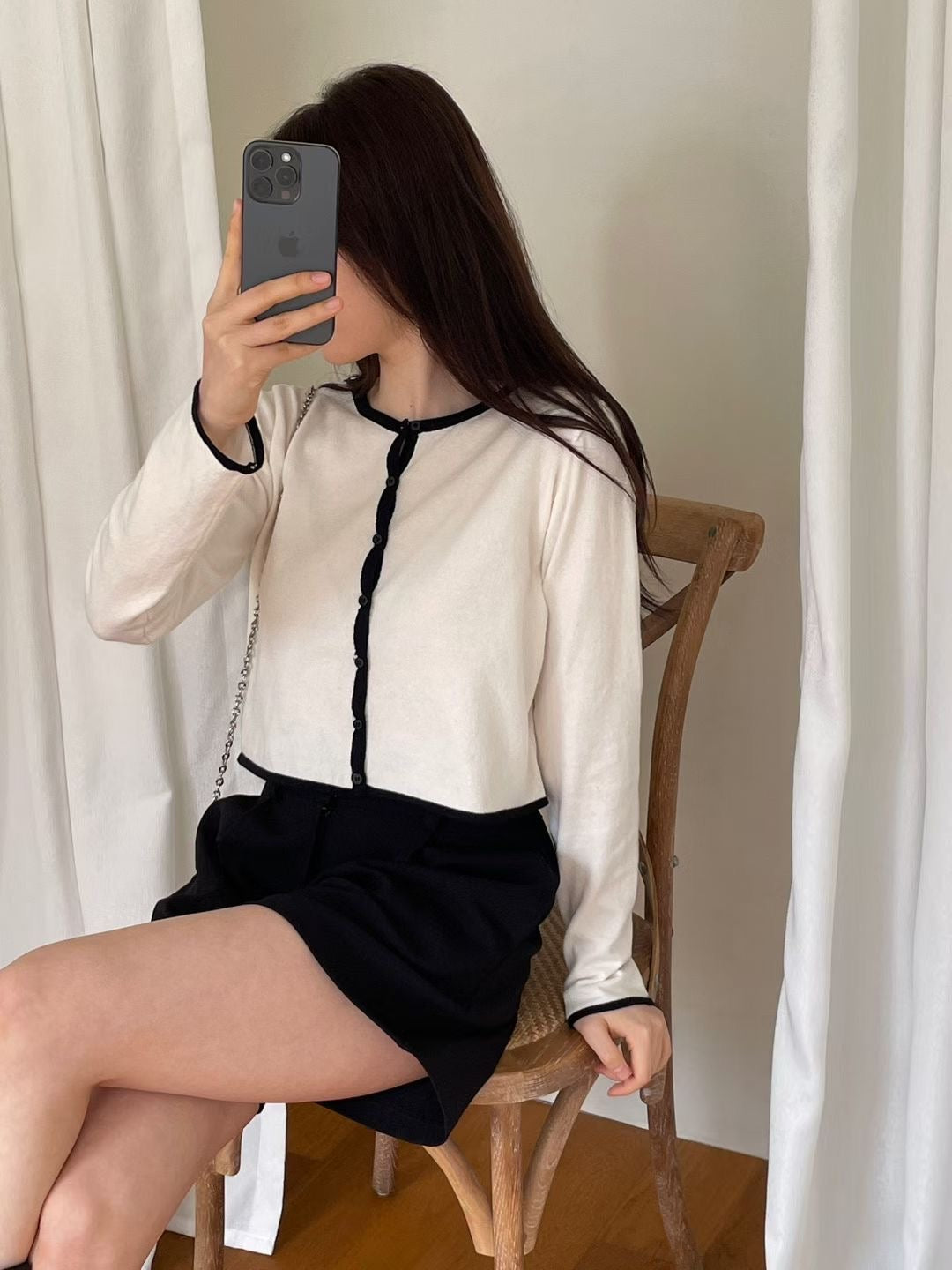 Minimalist Two-Tone Knit Cardigan(3 colors)