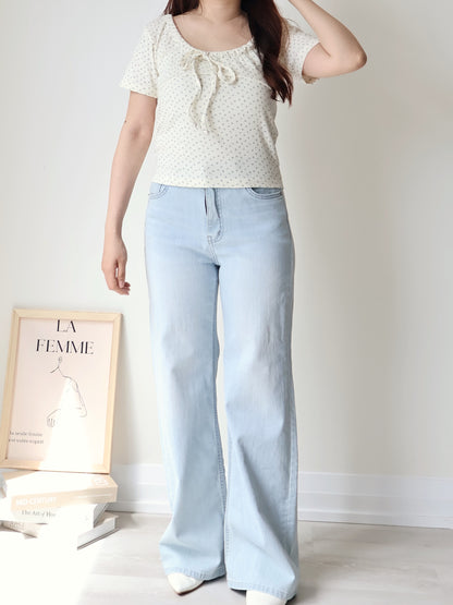 2-way Smocked Floral Tie-Up Top(3 Colors)