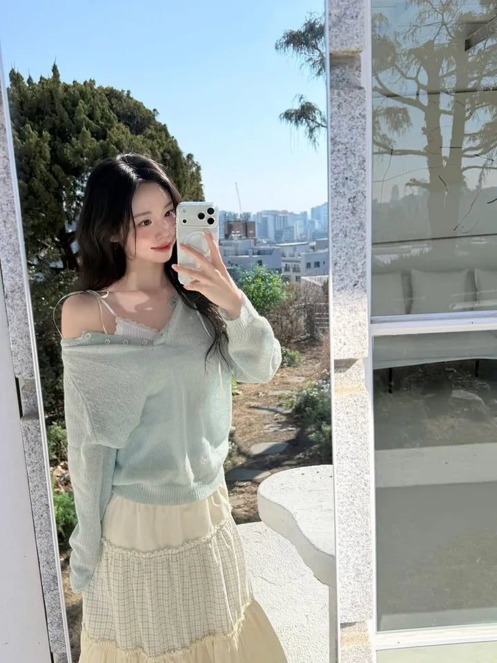 [20% wool] Henley Neck Loose-Fit Basic Knit Top(9 colors)