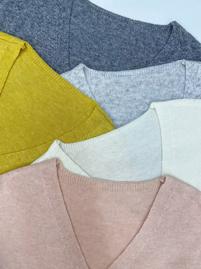 Elegant Draped V-Neck Waist-Defined Sweater(5 colors)