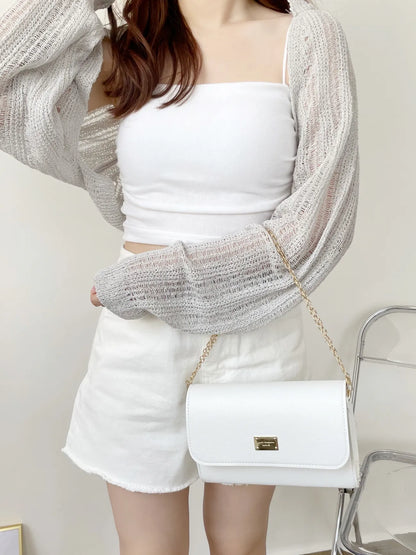 Minimalist Arm-Slimming Bolero Open Front Cardigan(Grey)