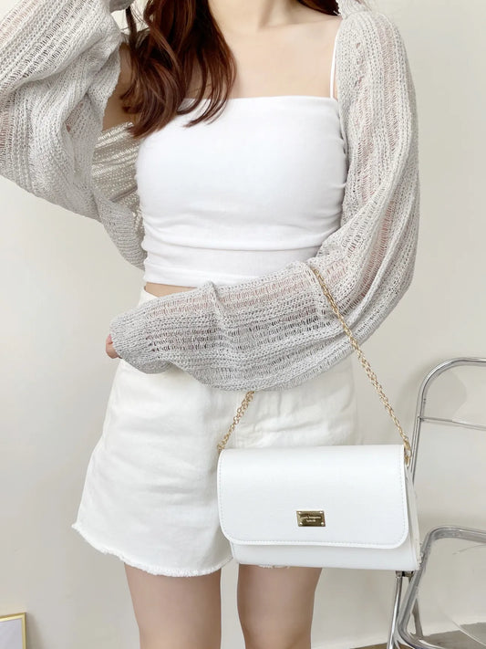 Minimalist Arm-Slimming Bolero Open Front Cardigan(Grey)