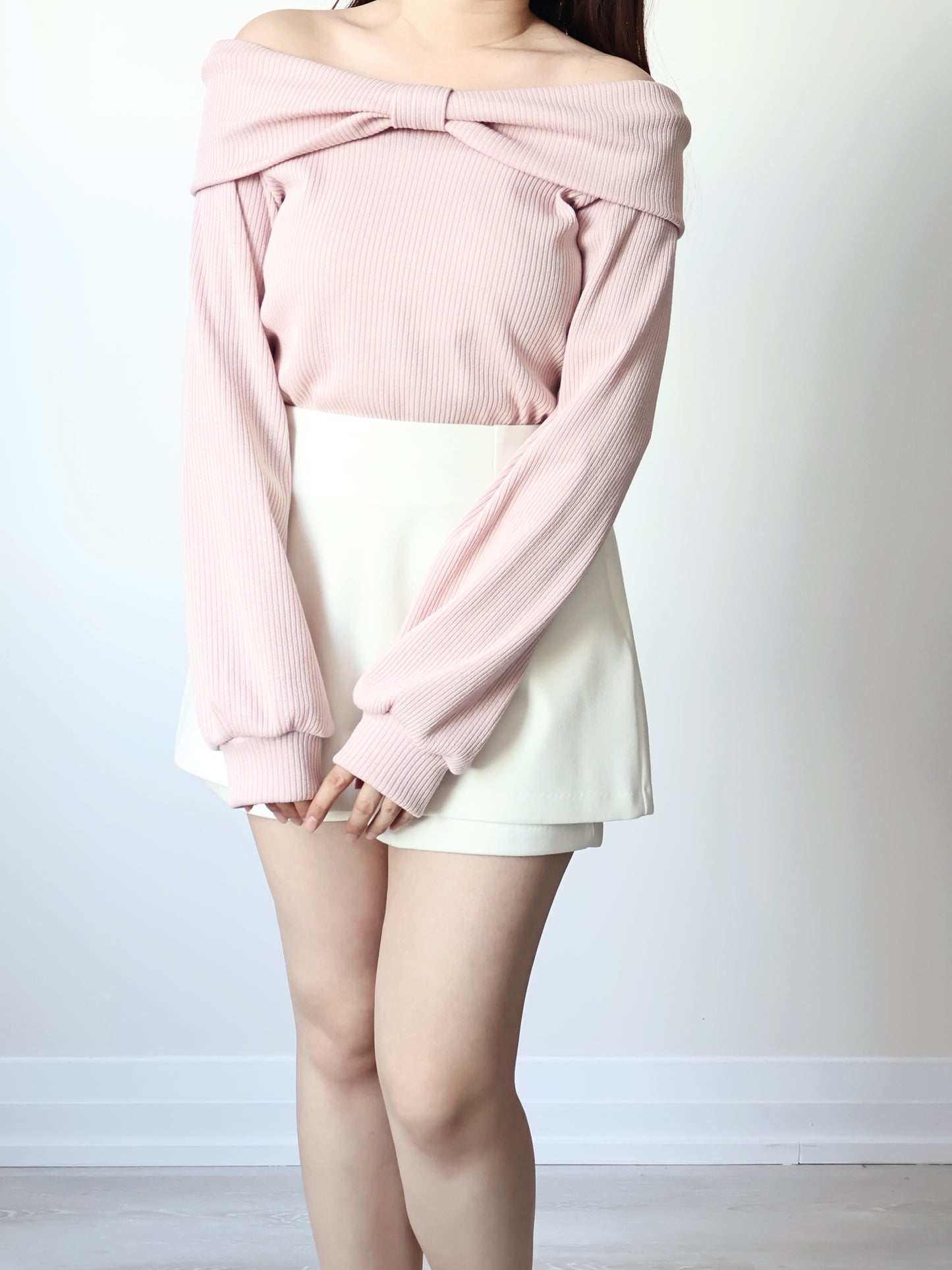 Wrinkle-Free Stretch Cotton A-Line Skort(Ivory)