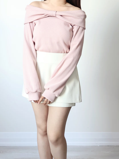 Wrinkle-Free Stretch Cotton A-Line Skort(Ivory)