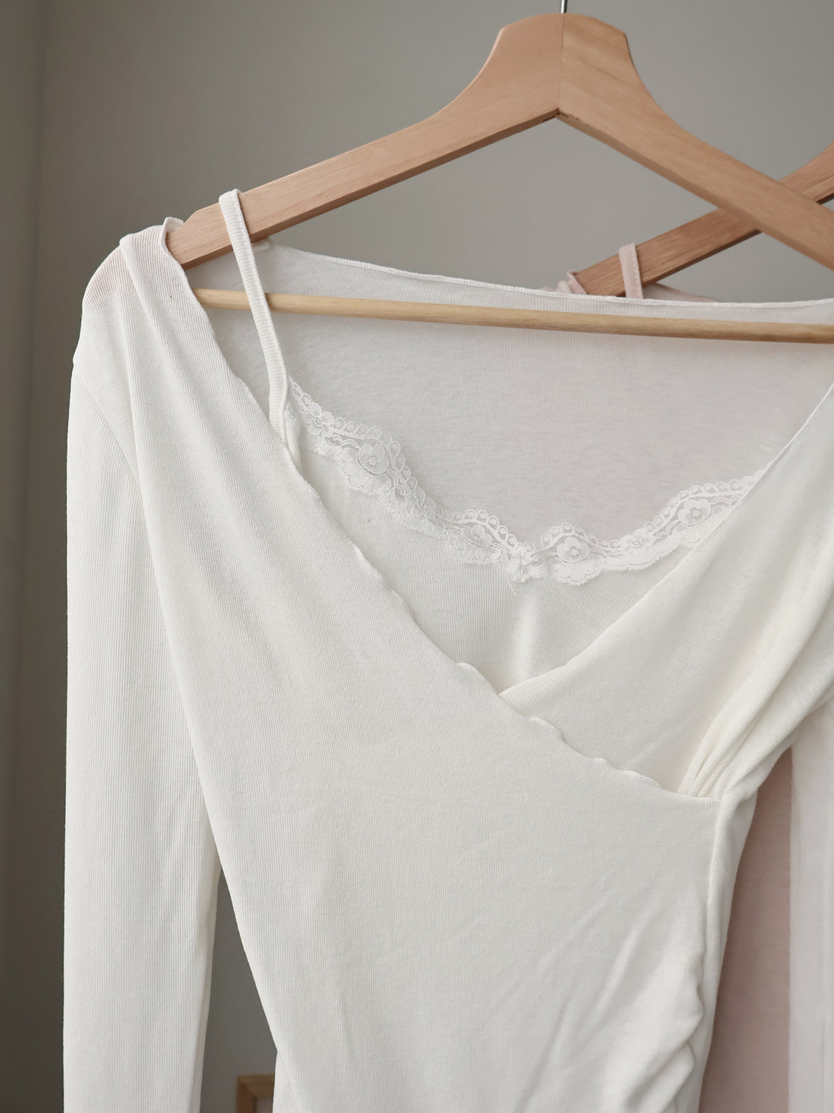 Romantic Lace Layered 2-Way Top(Ivory)