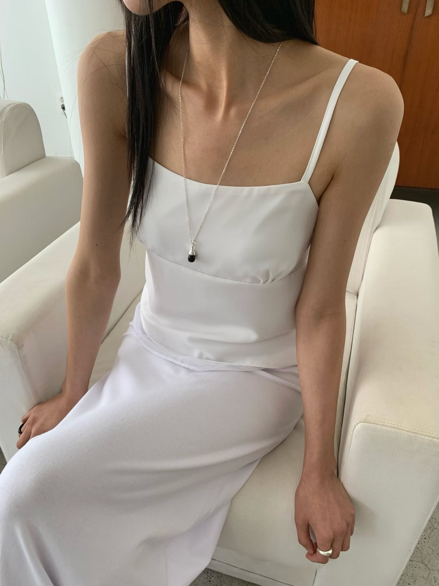 Feminine Sheer Satin Slip Cami Top(3 colors)