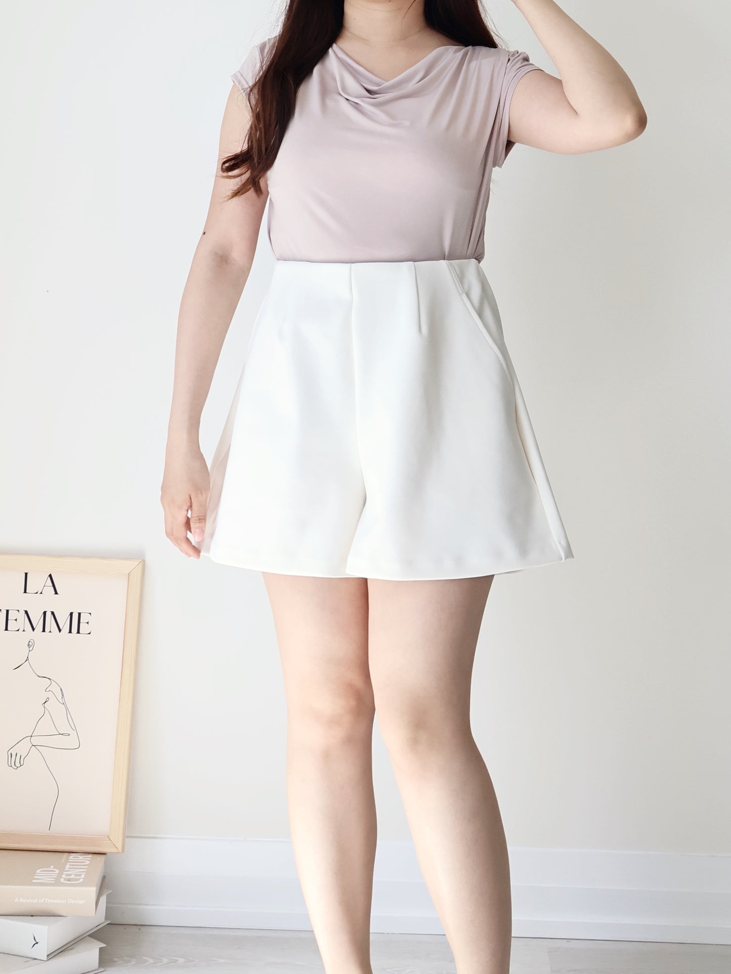 [2-Way] Elegant Icy-Cool Breathable Draped Top(Nude pink)
