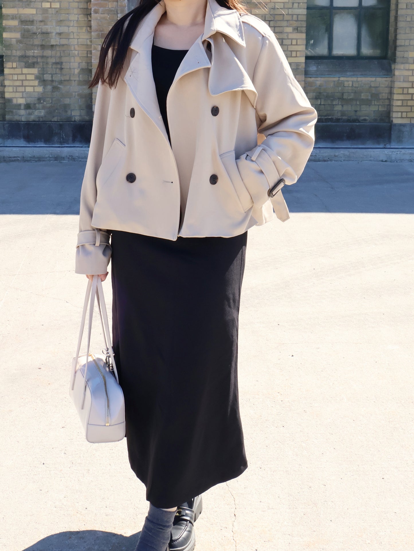 Classic Double-Row Button Oversized Trench Coat