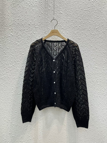［20% wool] Gentle Eyelet Lightweight Cardigan(5 colors)