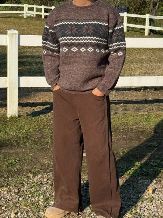 Nordic Snowflake Pattern Sweater