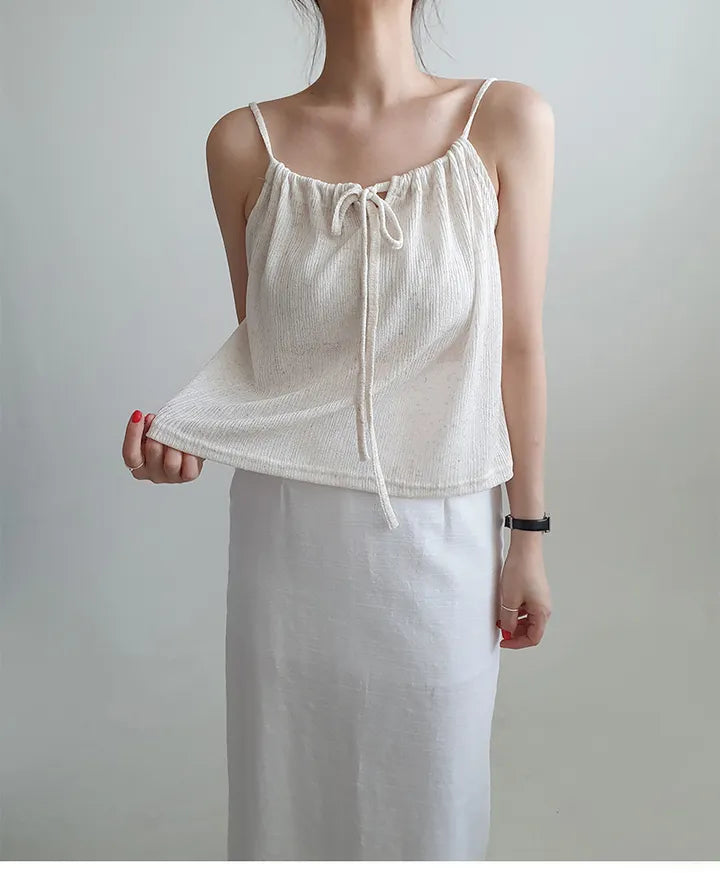 Airy Relaxed Linen Cami & Cardigan 2-Piece Set(Oatmeal)