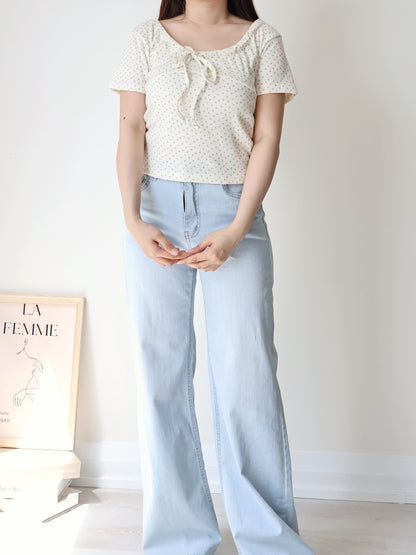 2-way Smocked Floral Tie-Up Top(3 Colors)