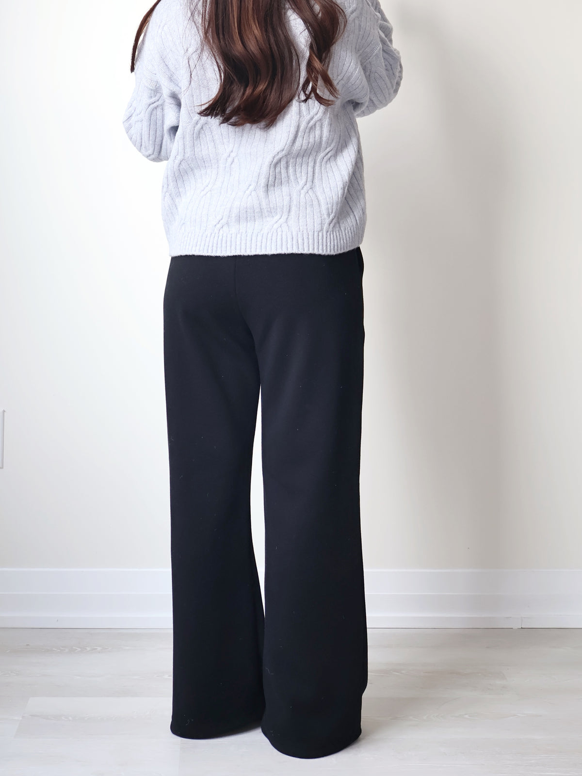 [3 Lengths] Pyjama-Soft Fuzzy Fleece Bootcut Pants with Pockets(Black)