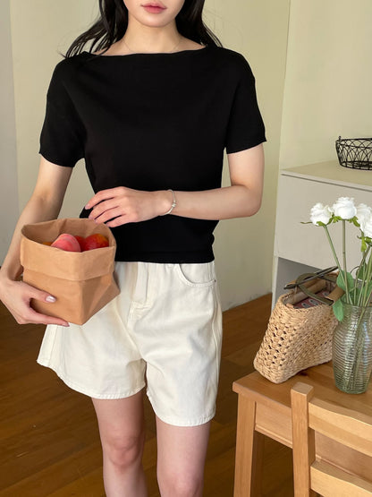 Slouchy Boatneck Knit Top(2 Colors)