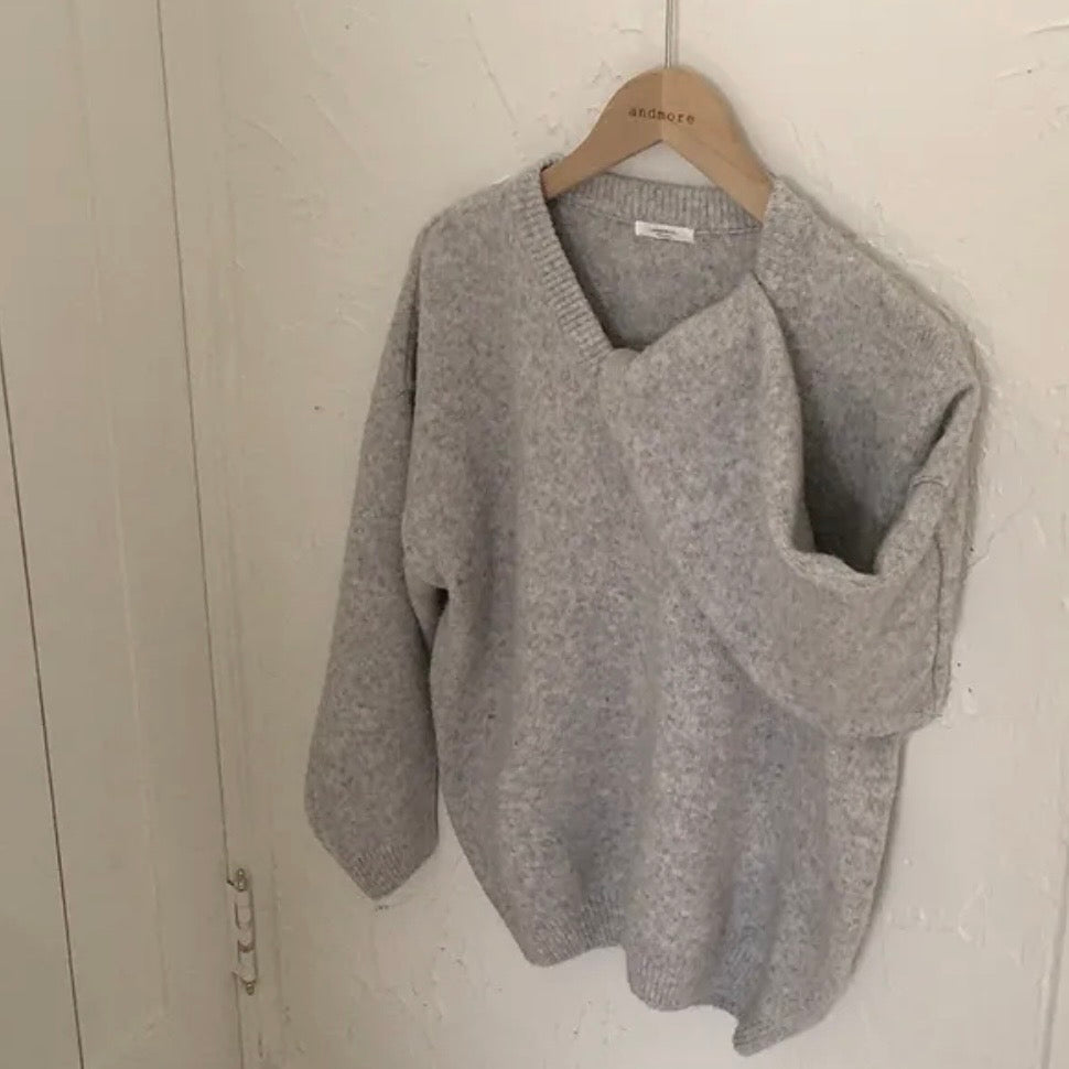 Lambswool Loose V-neck Sweater(9 colors)