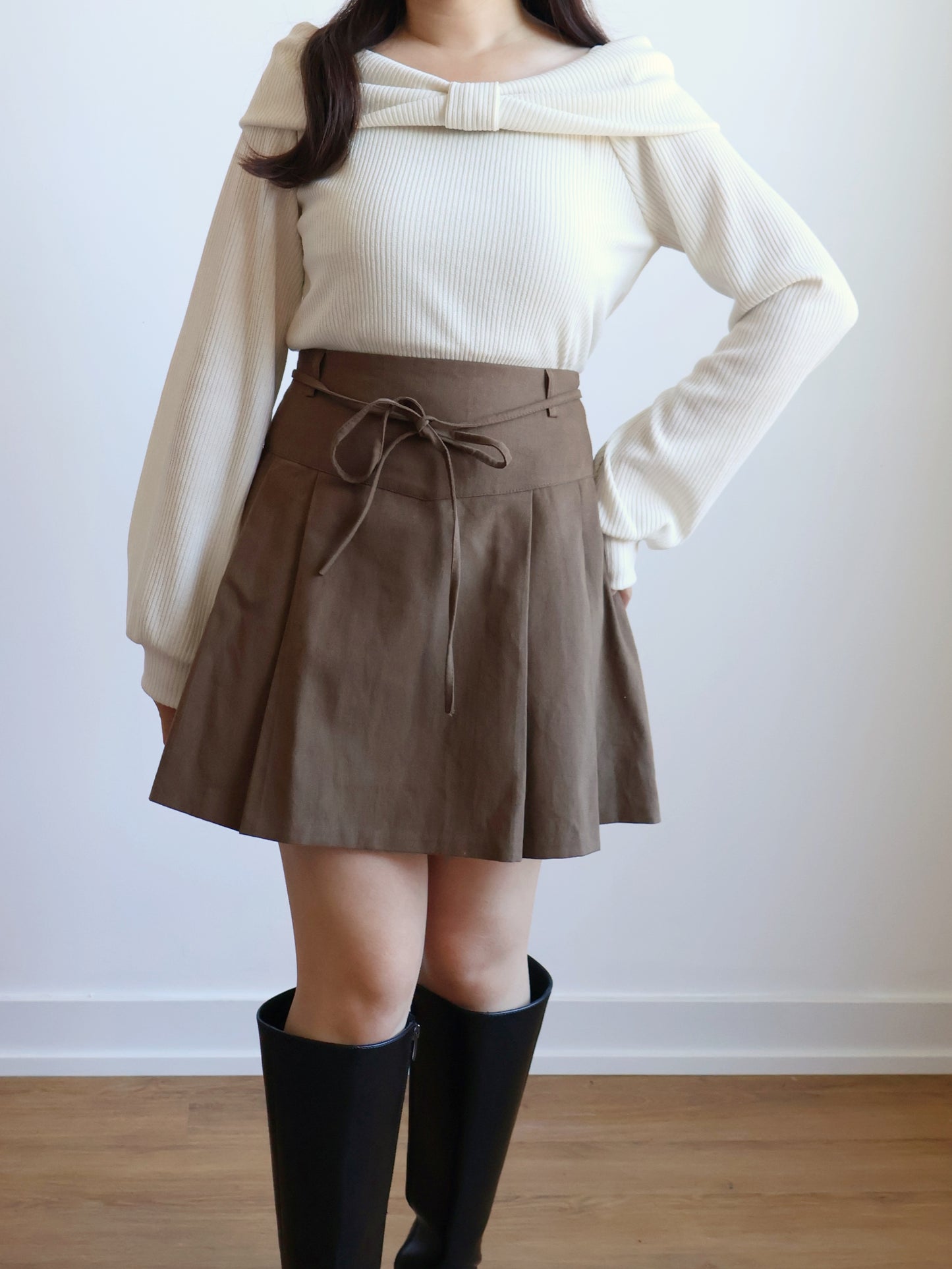 Christmas Choice🤶🏻Elegant Ribbon Top(Ivory)