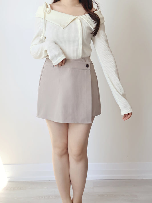 Date Night Pick🎀 Romantic Ribbon Collar Off-Shoulder Top(Cream)