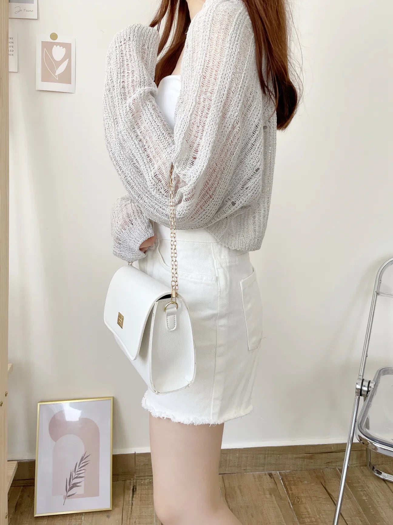 Minimalist Arm-Slimming Bolero Open Front Cardigan(Grey)