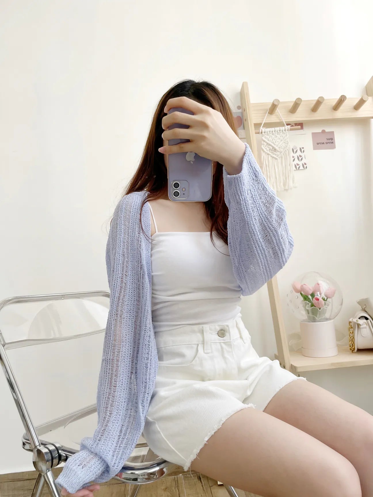 Minimalist Arm-Slimming Bolero Open Front Cardigan(Lavender)