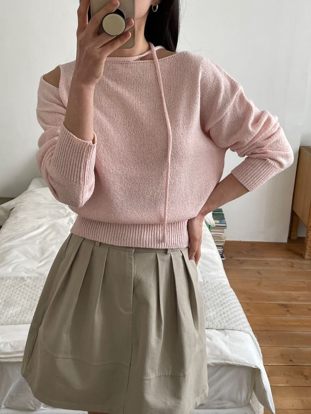 Romance Choker Slit Knit Top(4 colors)