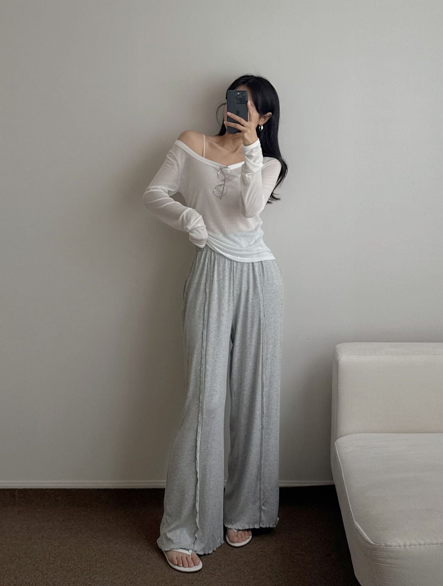 Crewneck Semi-Sheer Tencel UV Top(4 colors)