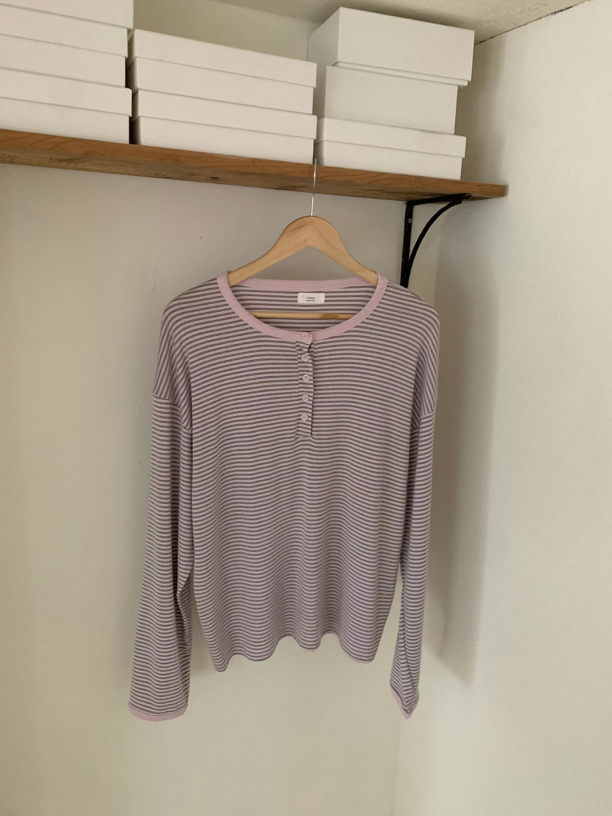 Henley Striped Top(3 colors)