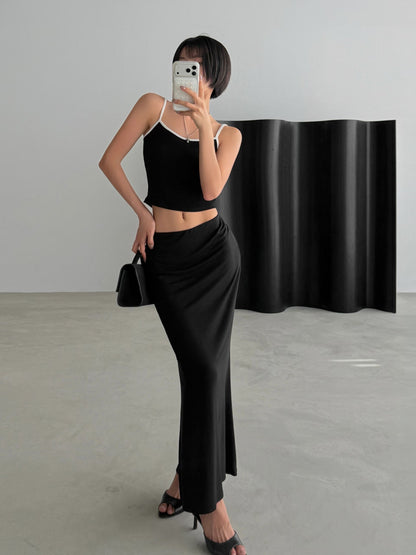 Flowy Elastic Waist Mermaid Maxi Skirt(5 Colors)