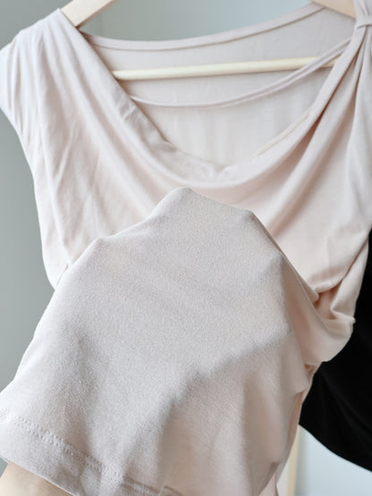 Silky-Cool Strap Modal Tee(Black)