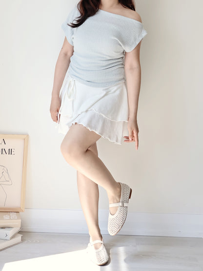 Breezy Cool-Touch Sculpted Asymmetric Top(Skyblue)