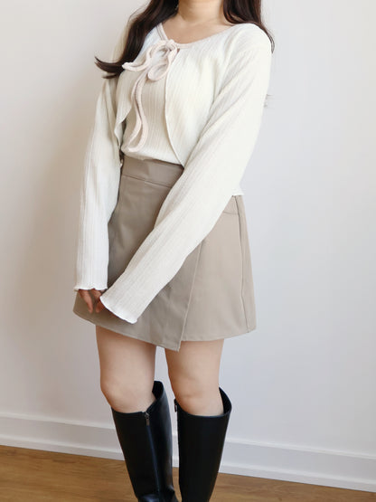 Milky Ribbon Two-Piece Set(Cream)