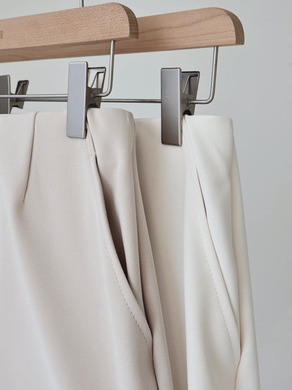 [Wrinkle-Free] Hidden Elastic Waist Tummy-Flattering A-Line Shorts(Beige)