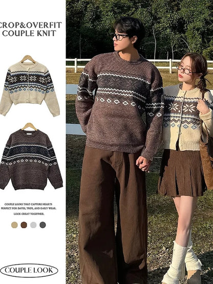 Nordic Snowflake Pattern Cardigan