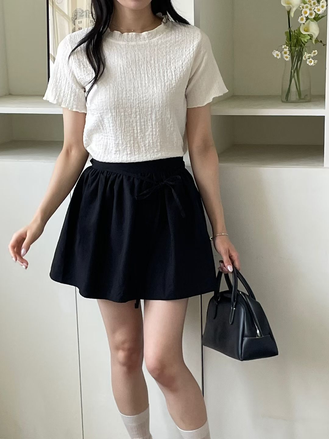 [Wrinkle-Free] Daily Lettuce-Trim Ripple Top(3 Colors)
