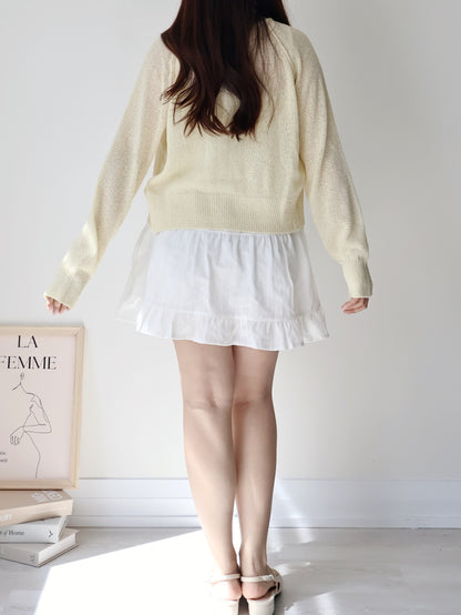 Pastel Pendant Lightweight Cool-Touch Knit Cardigan(Yellow)