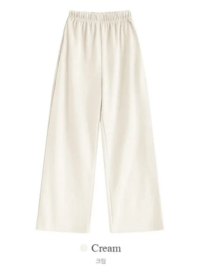 [3 Lengths] Everyday Relaxed Wide-Leg Cotton Pants with Pockets(Cream)