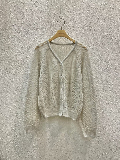 ［20% wool] Gentle Eyelet Lightweight Cardigan(5 colors)
