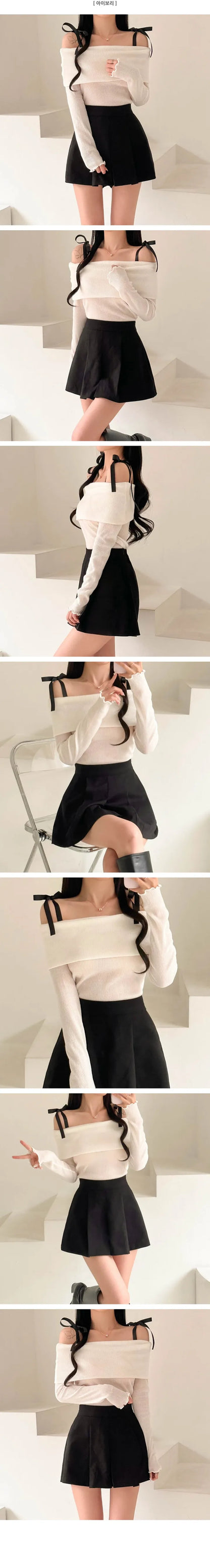 Romantic Bow Collar Off-Shoulder Top(3 colors)