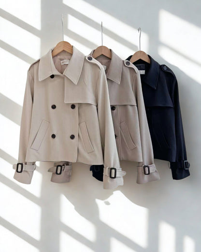 Classic Double-Row Button Oversized Trench Coat
